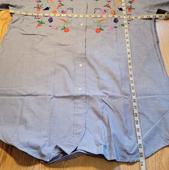 Kathy White Blouse Top Women's Size: 18W Button Carrots Gardening - Picture 7 of 12